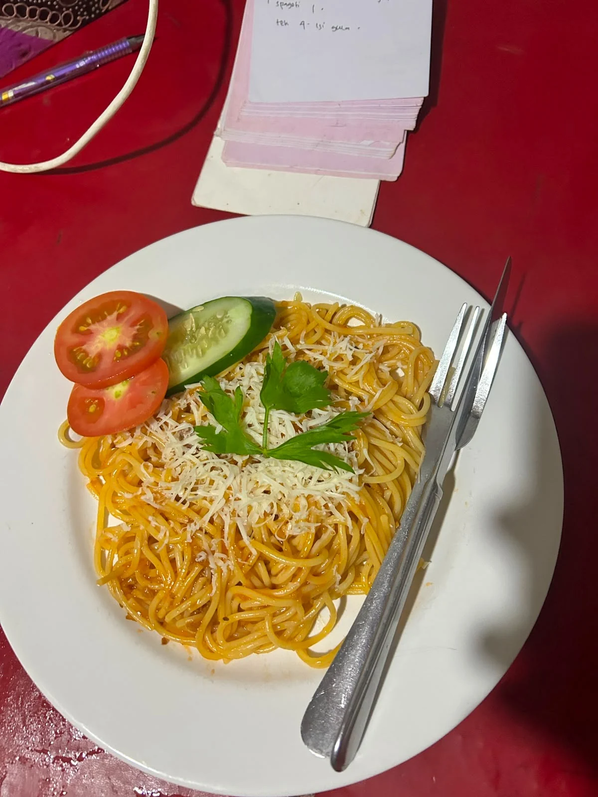 Local breakfast served at Batur Cottage